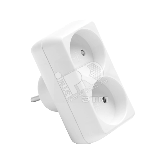 Тройник на 2 гнезда без заземления NAD-L-2X-C-WH (94671)