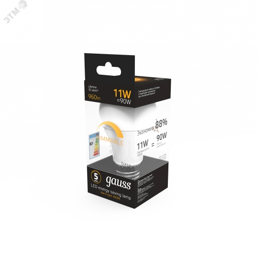 Лампа светодиодная LED 11 Вт 960 Лм 3000К теплая E27 A60 диммируемая Black Gauss