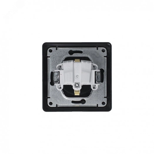 GLOSSA Розетка с заземлением со шторками с крышкой IP44 антрацит в сборе