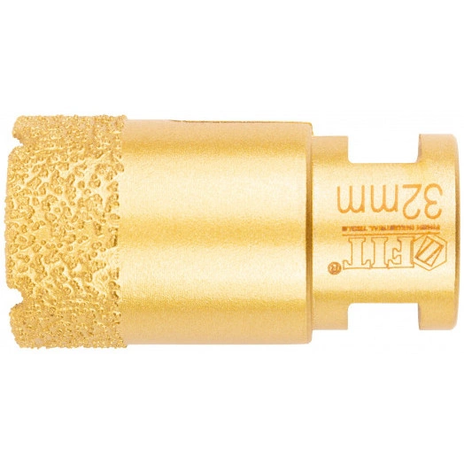 Коронка кольцевая для УШМ, М14, по керамограниту, камню и кафелю алмазная, вакуумное спекание 32х60 мм