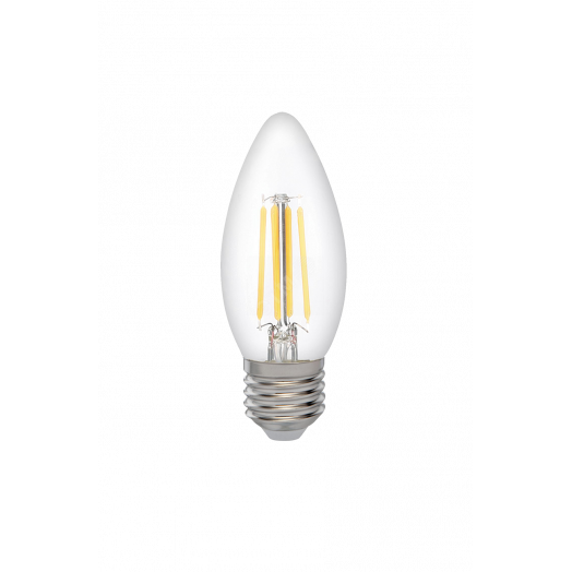 Лампа сетодиодная декоративная LED 8w E27 4000K свеча прозрачная филамент 230/50 Jazzway