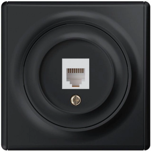 Механизм розетки компьютерной 1-м СП Florence RJ45 кат.5E черн. OneKeyElectro 1E20701303
