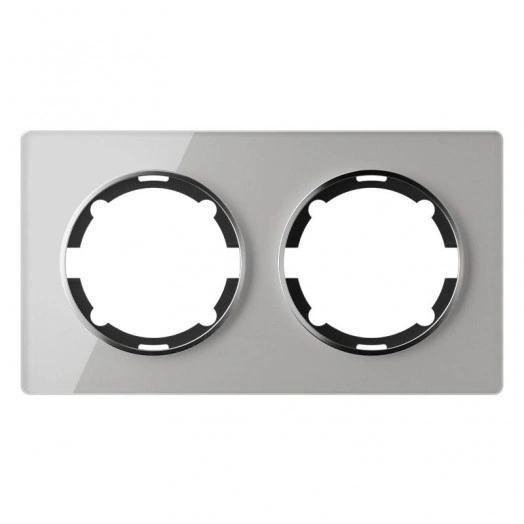 Рамка 2-м Garda горизонт. стеклянная сер. OneKeyElectro 2E52201302