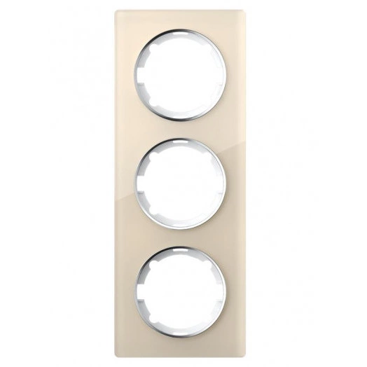 Рамка 3-м Garda вертик. стеклянная беж. OneKeyElectro 2E52311301