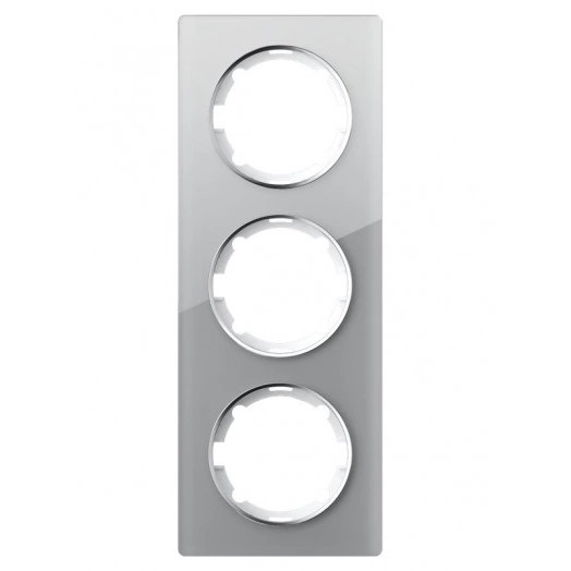 Рамка 3-м Garda вертик. стеклянная сер. OneKeyElectro 2E52311302