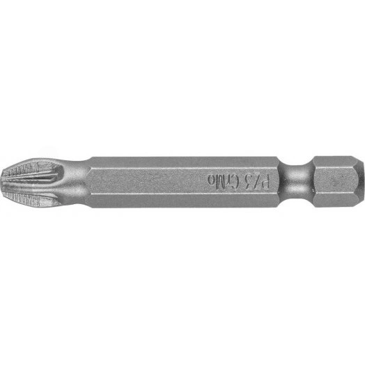 Биты ''Мастер'' кованые, хромомолибденовая сталь, тип хвостовика E 1/4'', PZ3, 50мм, 2шт