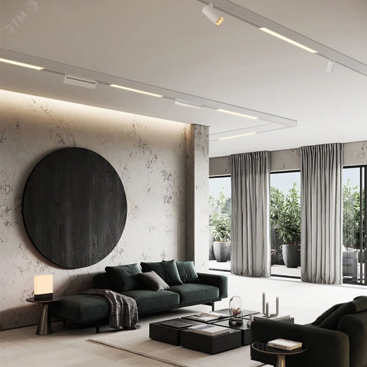 Светильник светодиодный трековый магнитный на шинопровод ДПО-10w 4000К 900Лм 48v белый