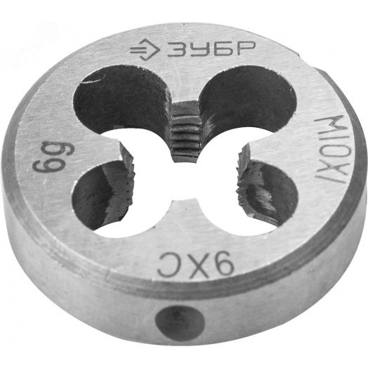 Плашка М10x1.0мм, сталь 9ХС, круглая ручная