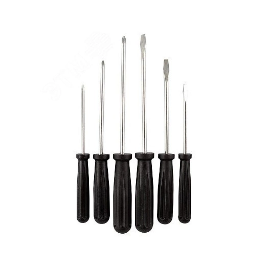 Набор отверток 6 шт, пластиковые рукоятки, серия Simple