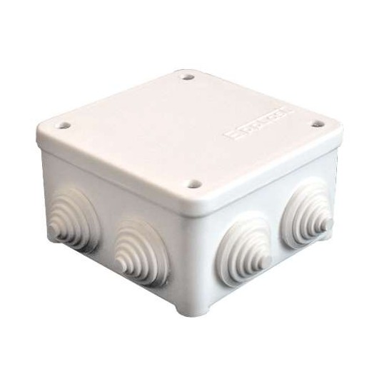 Коробка распределительная ОП 85х85х45мм У130 IP54 7 выходов 3 гермоввода крышка на винтах бел. Epplast 130111
