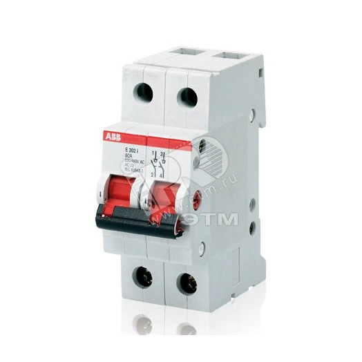 Рубильник 2п SD202 16A рычаг красный