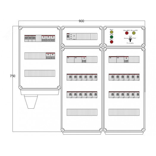Щит управления электрообогревом DEVIBOX HR 24x2800 D316 (в комплекте с терморегулятором и датчиком температуры)