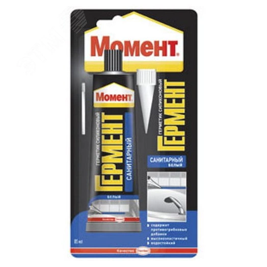 Герметик Силик.Санит.Момент ГЕРМЕНТ бел,85мл.бл.