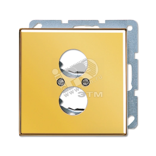 Крышка для 2-х гнезд подключения громкоговорителя  металл цвета золота