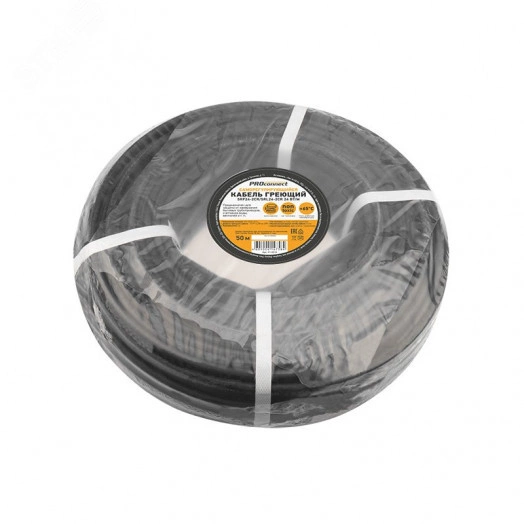 Кабель греющий саморегулирующийся PROconnect SRF24-2CR/SRL24-2CR, экранированный, 24 Вт/1 м, 50 м