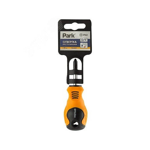 Отвертка Standart PH2х3,8см, двухкомпонентная рукоятка, крестовая