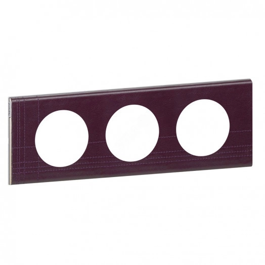 Рамка, трехпостовая, кожа пурпур