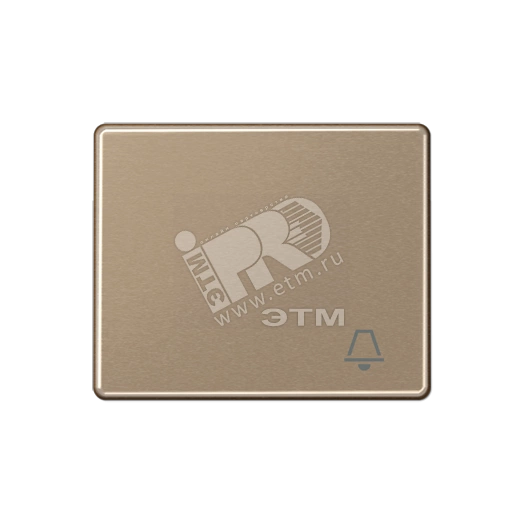 Клавиша для выключателя с символом  звонок   золотая бронза