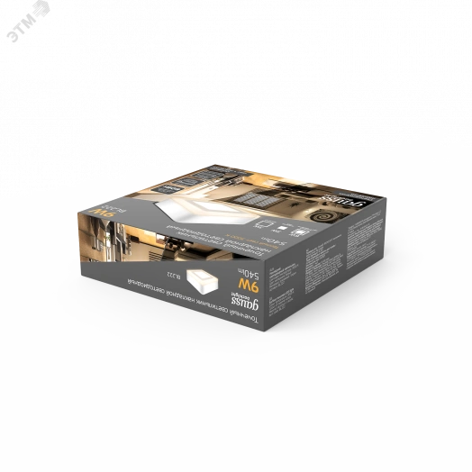 Светильник светодиодный накладной ДПО-6+3 Вт 540Лм 3000К квадрат белый IP20 3 режима LED 145х145 мм 220-240 В Backlight Gauss