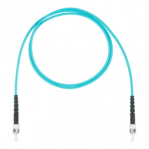 Шнур оптический коммутационный (патч-корд), ST-ST симплекс simplex OM3, нг(А)-HF, бирюзовый, 1,0 м