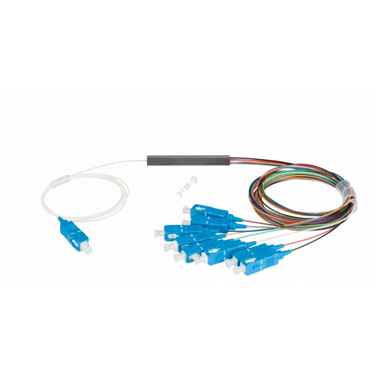 Сплиттер планарный 1x8, одномодовый, G.657.A1, SC/UPC, миникорпус, 0.9 мм