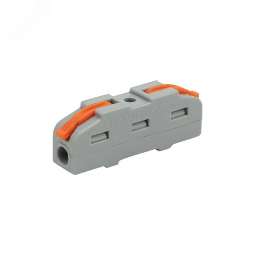 Клемма СМК 222-421 проходная 1 полюс (0,08-4 кв мм), серая 50шт