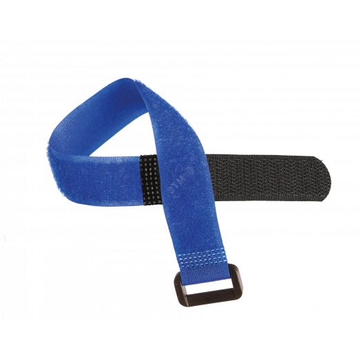 Стяжка-липучка с жесткой пряжкой, 290х20мм, синяя, 10шт.
