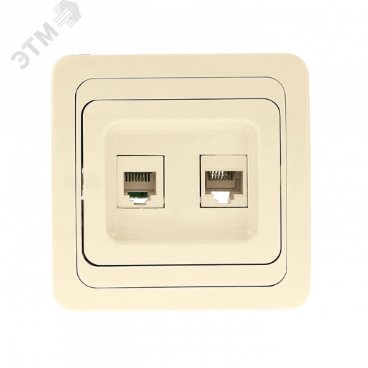 Лондон Розетка RJ45+Phone бежевая