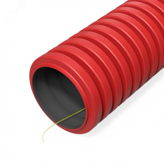 Труба гофрированная двустенная ПНД гибкая тип 750 (SN49) с/з красная d40 мм (100м/уп)