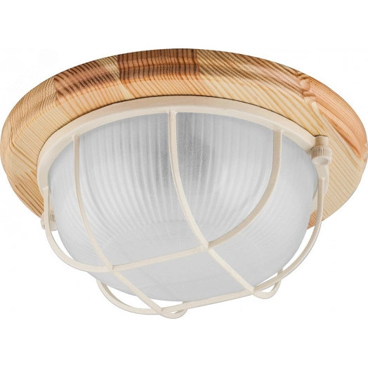 Светильник НБО-03-60-012 Е27 круг с решеткой дерево клен IP54