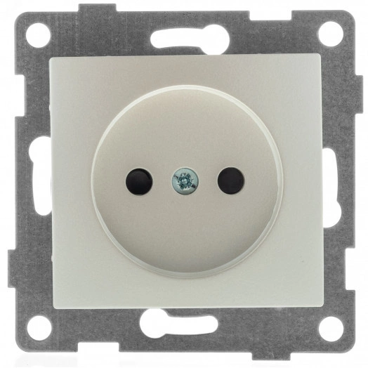 Bravo Розетка одинарная, без бокового заземляющего контакта, с защитой от проникновения, скрытая установка, 16А, 250В.  жемчуг