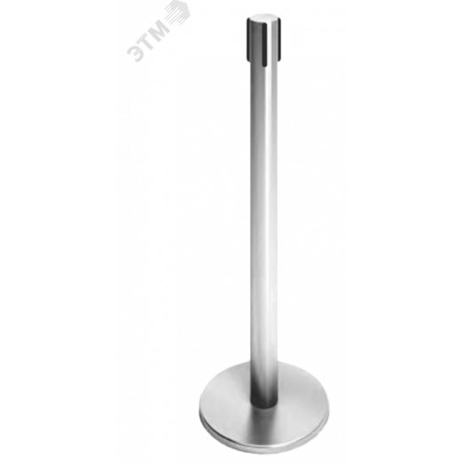 Стойка ограждения передвижная с ремнем (2 метра черный с тормозом)