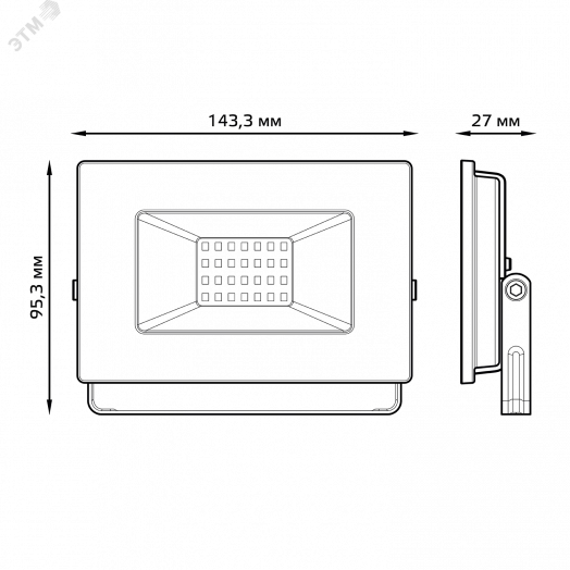 Прожектор светодиодный ДО-30 Вт 2690 Лм 3000К IP65 200-240 В черный LED Elementary Gauss