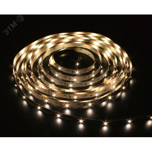 Лента светодиодная LEDх120/м 5м 9.6w/m 12в IP65 теплый белый
