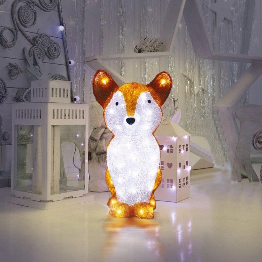 Акриловая домашняя светодиодная фигура Лисенок 28х15х26 см, батарейки 2хAA (не входят в комплект), 30 светодиодов NEON-NIGHT