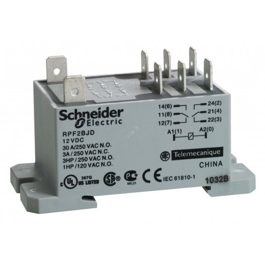 Реле 2 перекидных контакта 12В DC