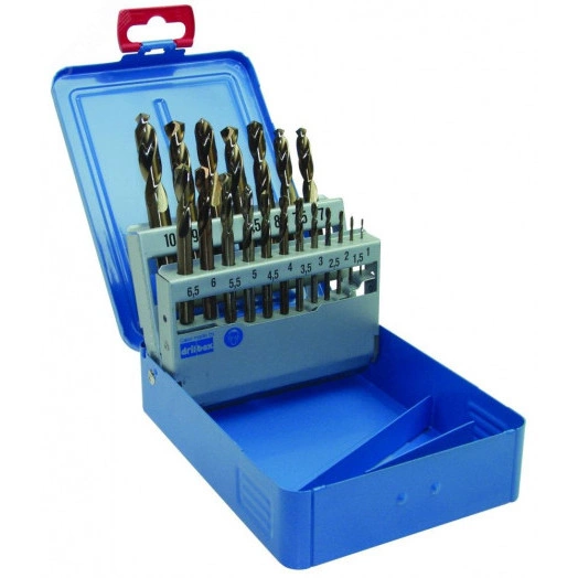 Набор сверл по металлу, 25 пр., d 1.0-13.0 мм x0.5, DIN 1897, HSS-Co5, Тип N, золотистые, очень короткие
