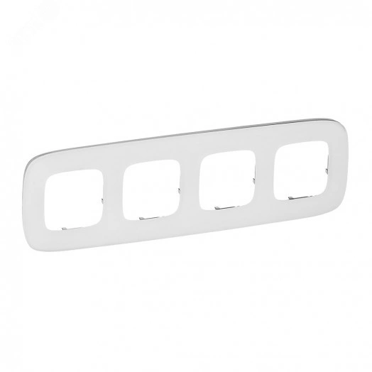 Valena ALLURE Рамка 4 поста Белое стекло универсальная