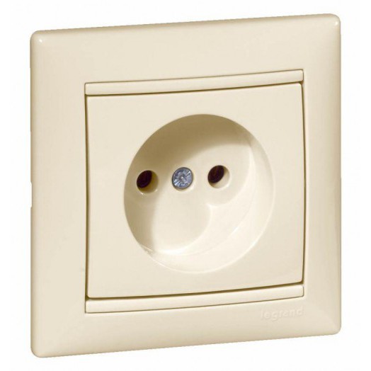 Механизм розетки 1-м СП Valena 16А IP21 без заземл. на винтах сл. кость Leg 774316