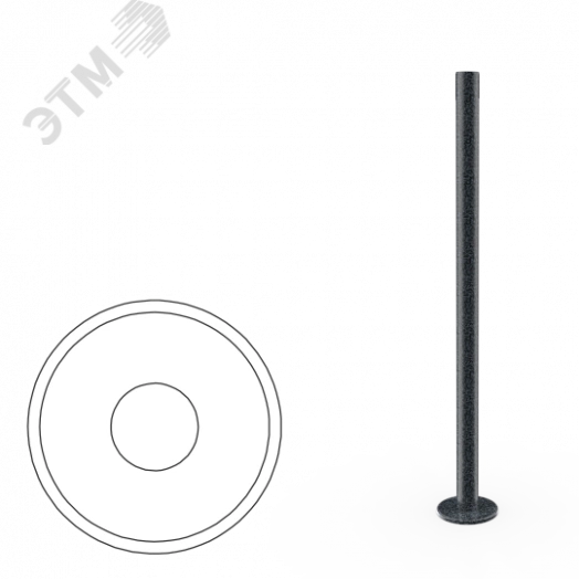 Стойка ограждения базовая без отверстий (антик серебро, черный)