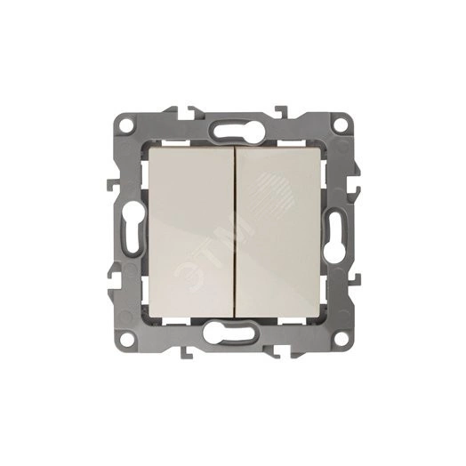 Переключатель двойной, 10АХ-250В, Эра12, слоновая кость,12-1106-02