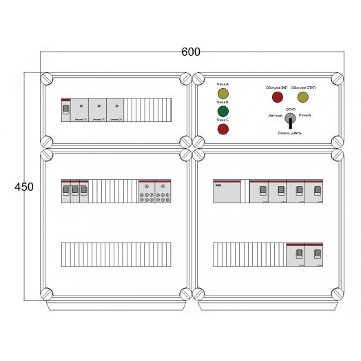Щит управления электрообогревом DEVIBOX HR 6x4400 3хD330 (в комплекте с терморегулятором и датчиком температуры)