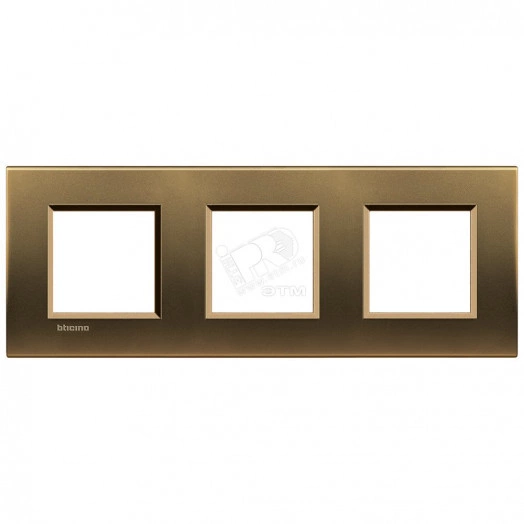 LivingLight Рамка прямоугольная 3 поста Бронза