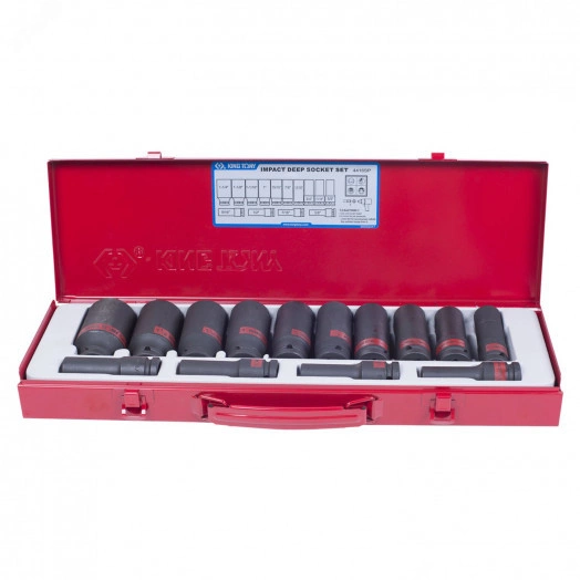 Набор ударных глубоких торцевых головок 1/2', шестигранные, 3/8'-1&1/4', 15 предметов