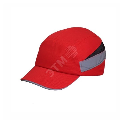 Каскетка RZ BioT CAP красная (защитная, ударопрочная, укороченный козырек, светоотражающие вставоки, регулировка по размеру головы с 56 см по 59 см с помощью застежки-блочк, -10°C + 50°C )