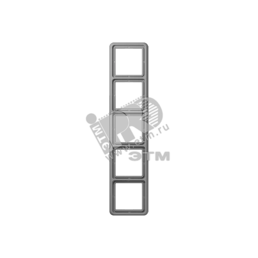 Рамка 5 постов универсальная ударопрочная серая