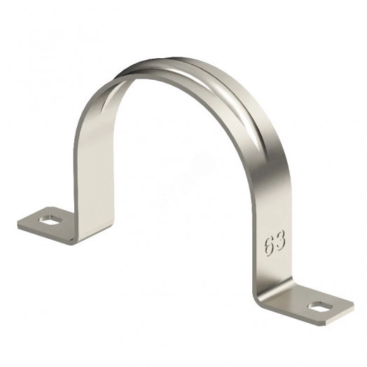 Крепежная скоба металлическая двухлапковая 63 мм