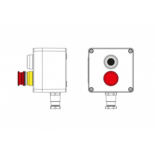 Взрывозащищенный пост управления GRP Взрывозащищенный пост управления GRP CPE-P-03-(1xP1B(11)-1xP6E(11))-1xKH2MHK(C)1Ex d e IIC Т5 Gb / Ex tb IIIC T95°C Db IP66 / КЗ