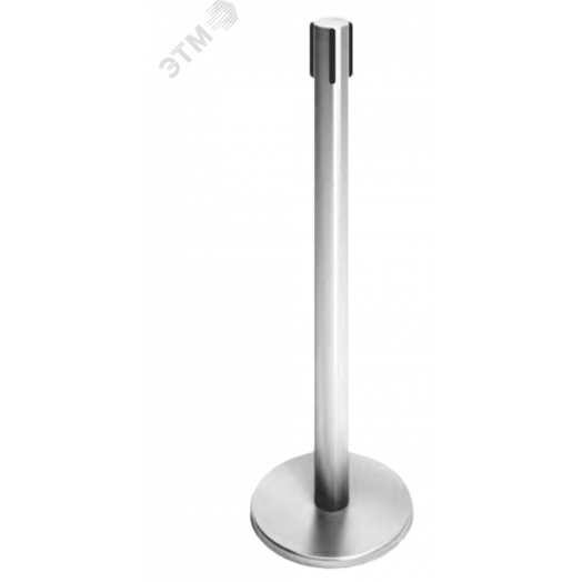 Стойка ограждения передвижная с ремнем (5 метров черный с тормозом)