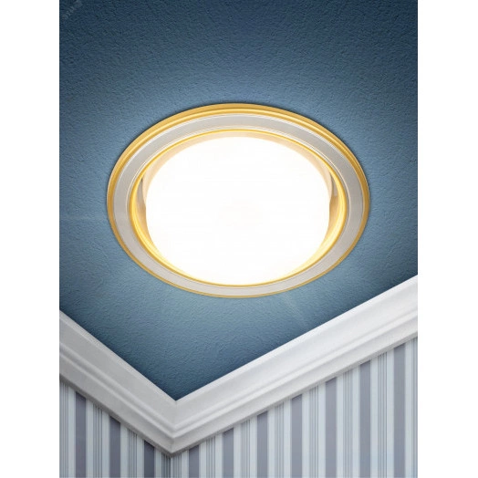 Светильник под лампу Gx53,220V, 13W, сатин никель/золото KL35 SN/G  ЭРА